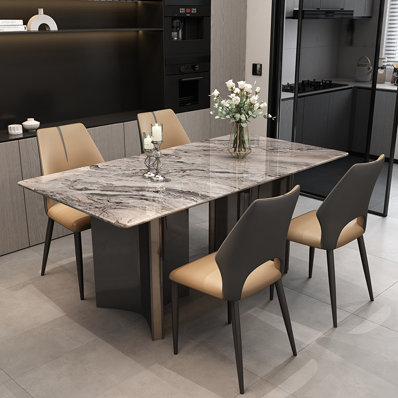 2025全新奢华现代简约大理石餐桌超级水晶石矩形餐桌和椅子组合,住宅家具,大理石餐桌,淘宝优惠券,粉丝福利购,淘宝优惠卷