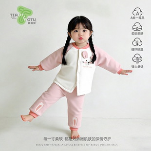 韩版120g可爱加厚加绒宝宝棉服分体外穿冬季男女宝宝夹棉儿童套装