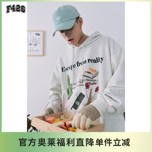 宽松趣味雪糕连帽卫衣外套 国潮牌情侣嘻哈秋季 F426奥莱店