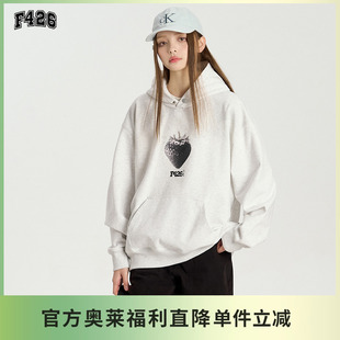 【F426奥莱店】国潮牌情侣嘻哈百搭宽松黑色食物系列连帽卫衣bhl