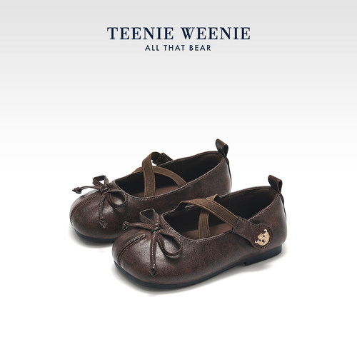 TeenieWeenie女童蝴蝶结公主皮鞋