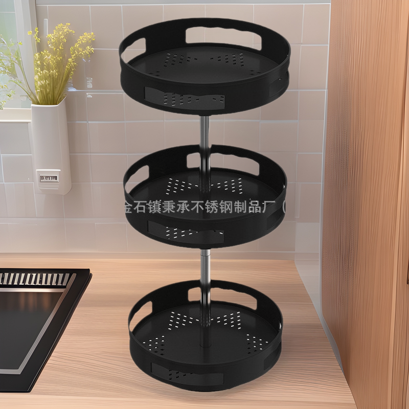 厨房调料置物架碳钢多功能旋转调料品置物架油盐酱醋调味罐收纳盒