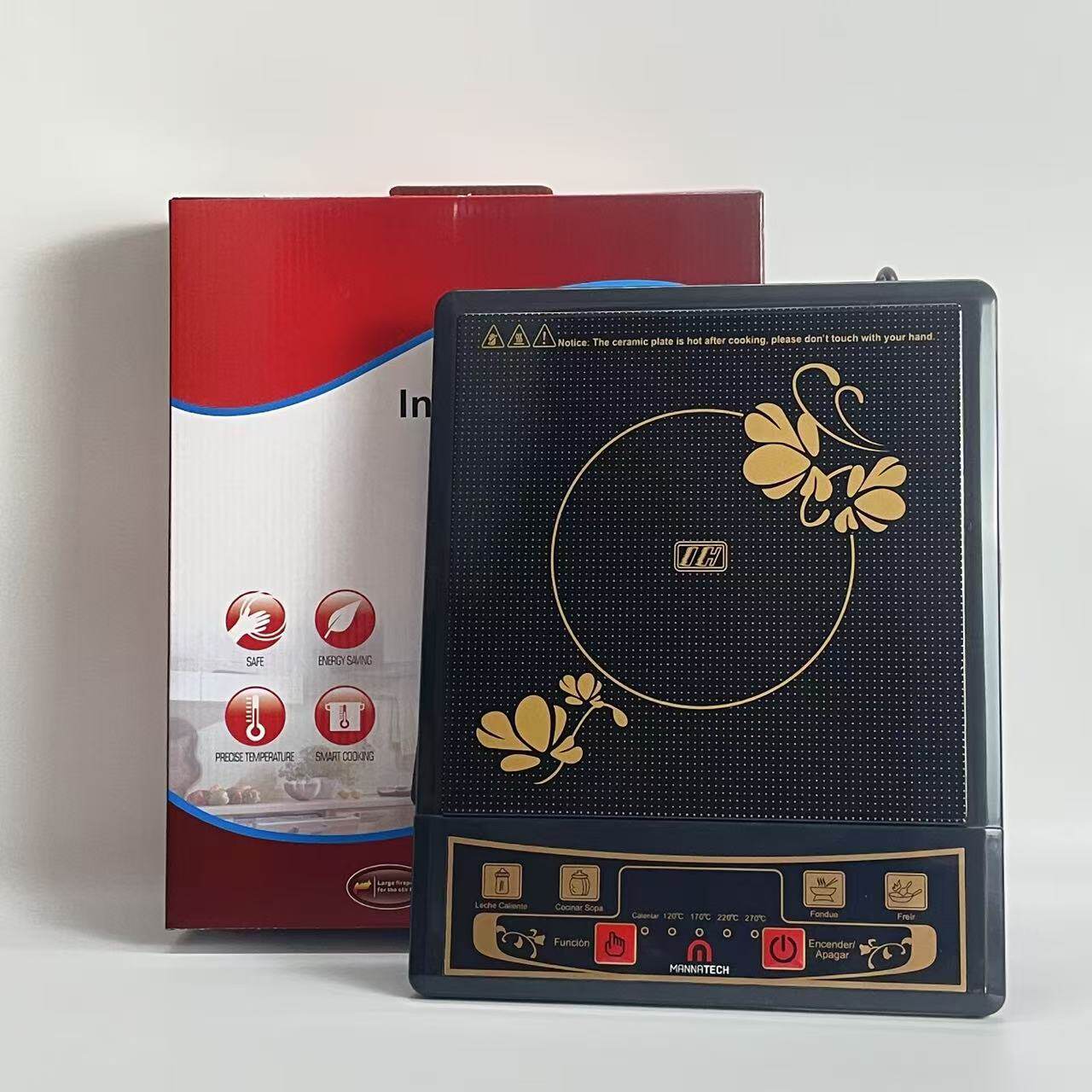 英文版出口家用电磁炉多功能大功率火锅炒菜一体商用方形电陶炉灶