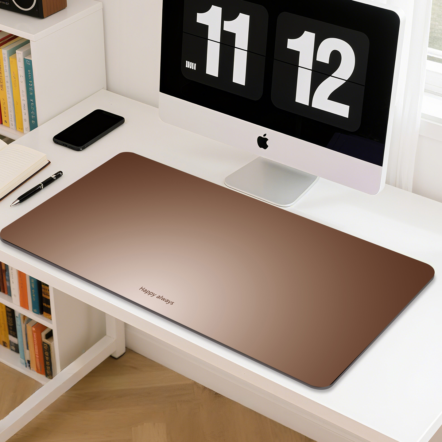 简约渐变色鼠标垫超大号办公桌垫防滑电脑垫棕色电脑办公桌垫防水