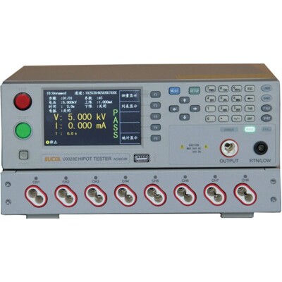 优高U9324E交直流程控耐压绝缘测试仪4通道AC/DC5/6KV20/10mA,50G