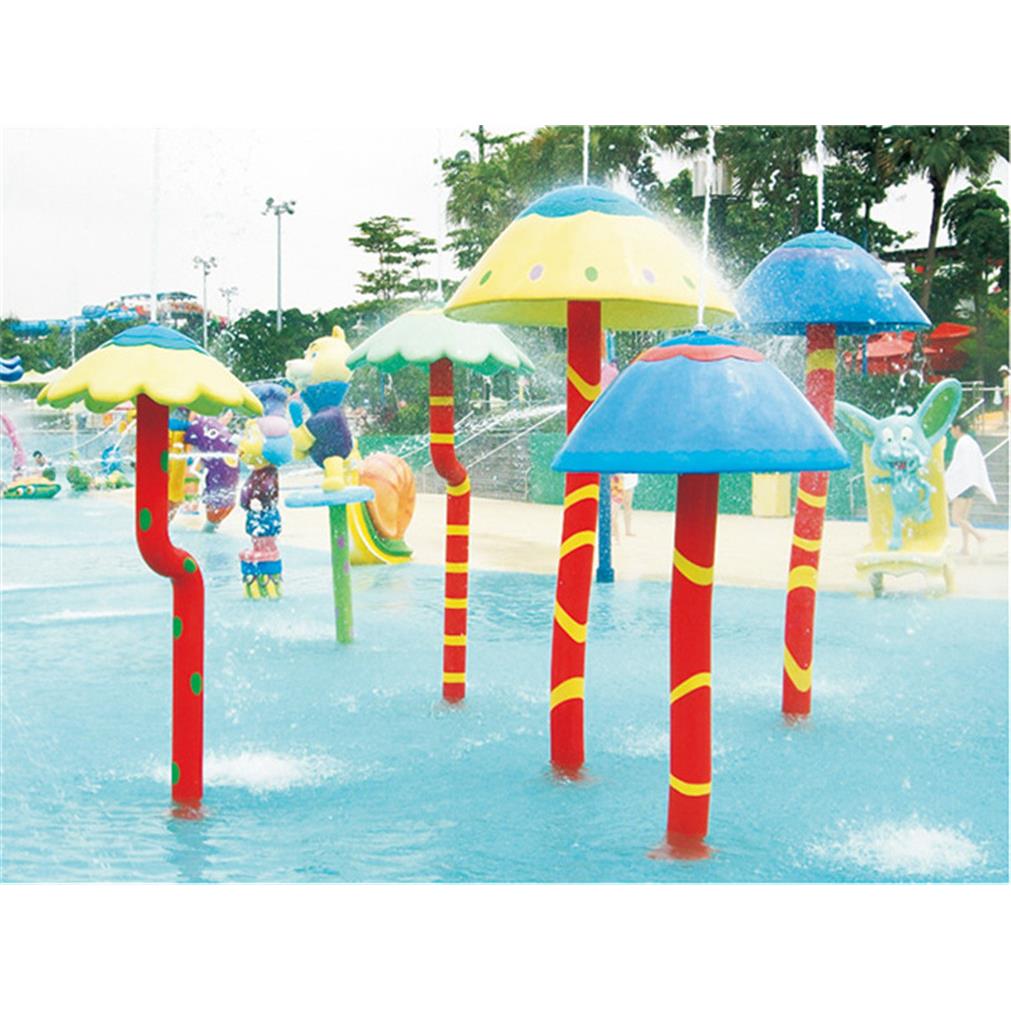 大型水上乐园游乐设备滑滑梯玻璃钢喷水彩蘑戏水游泳池小品