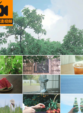 夏日小清新清爽夏天冷饮夏季阳光唯美风景写意境空镜实拍视频素材