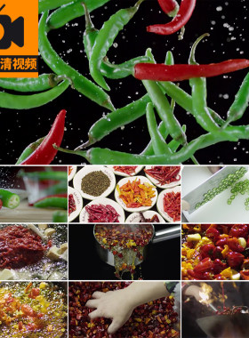 厨师做菜切菜炒菜水煮菜川菜肴美食烹饪调料配菜实拍高清视频素材