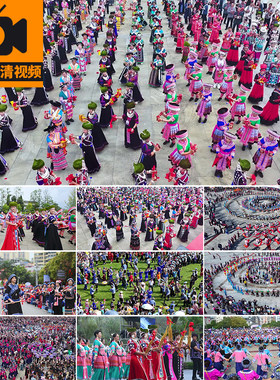 贵州少数民族舞蹈团结跳舞人文民俗风情习俗文化表演实拍视频素材