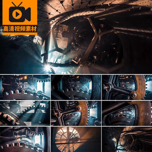 钟表齿轮转动机械时钟时间流逝时光工业精密制造历史回顾视频素材