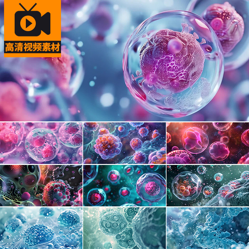 病毒细菌微生物癌细胞病毒扩散感染疾病传染医学医疗科技视频素材
