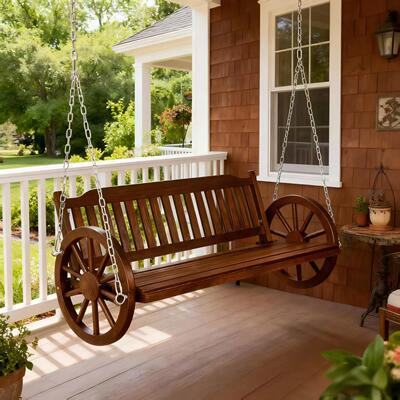 秋千吊椅座椅户外庭院实木别墅小院花园休闲成人摇椅porch swing