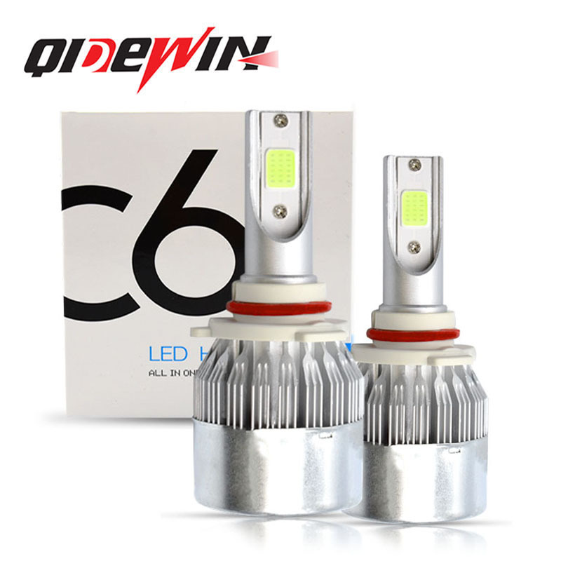 跨境爆款c6汽车led大灯8000K冰蓝摩托车车灯改装配件电动车led灯