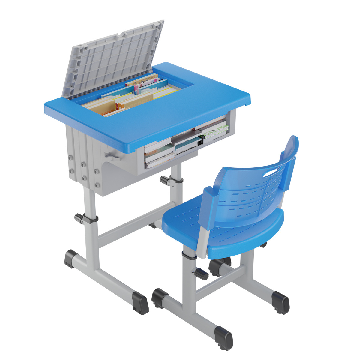 加工定制可升降学校教室课桌椅中小学生家用辅导班儿童学习写字桌