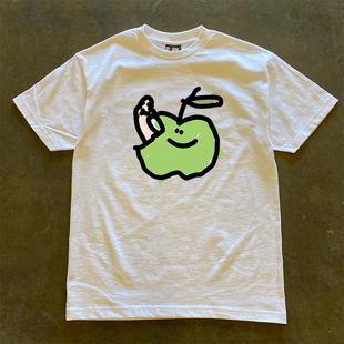 开心青苹果趣味印花百搭短袖 2026春夏新款 T恤 重磅不透 奥特莱斯