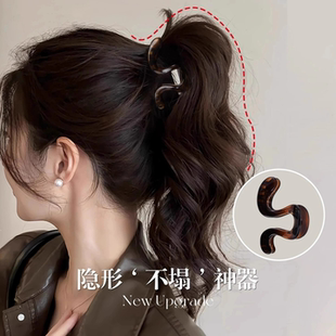 简约高级感几何抓夹女2025新款高马尾固定发夹后脑勺半扎发鲨鱼夹