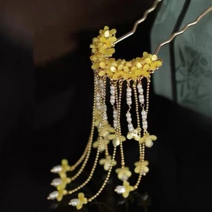 古风桂花发簪流苏发钗汉服盘发簪子明制配饰女鬓帘步摇马面裙头饰