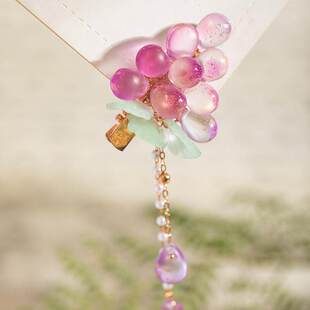 【紫陌徐行】新中式紫色葡萄发夹紫色古风头饰少女新中式汉服配饰