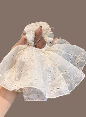 韩系超仙蕾丝白色高级感大肠发圈气质马尾头绳头花2025年新款头饰