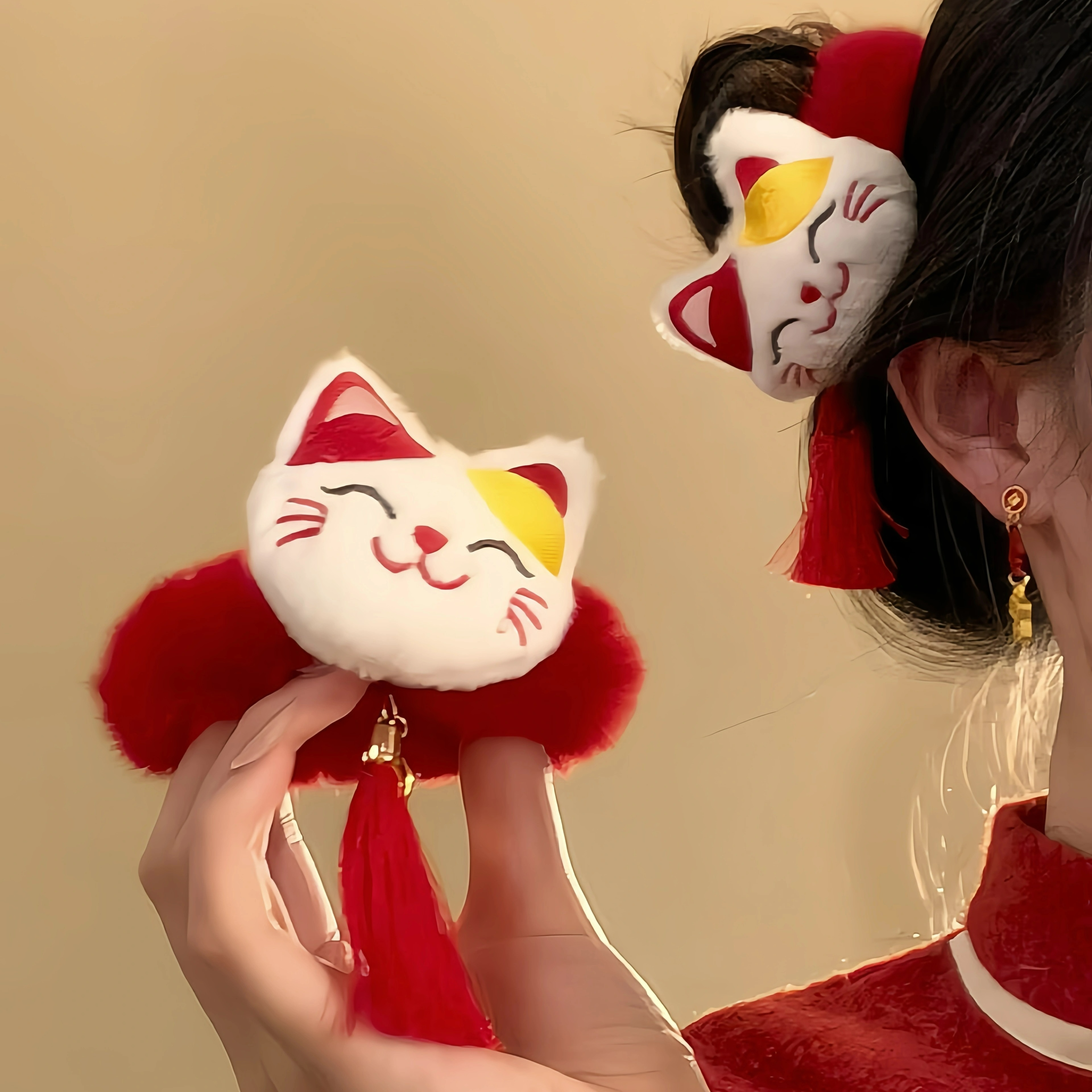 新年红色儿童发饰扎丸子头发圈宝宝喜庆拜年发绳过年头绳女童头饰