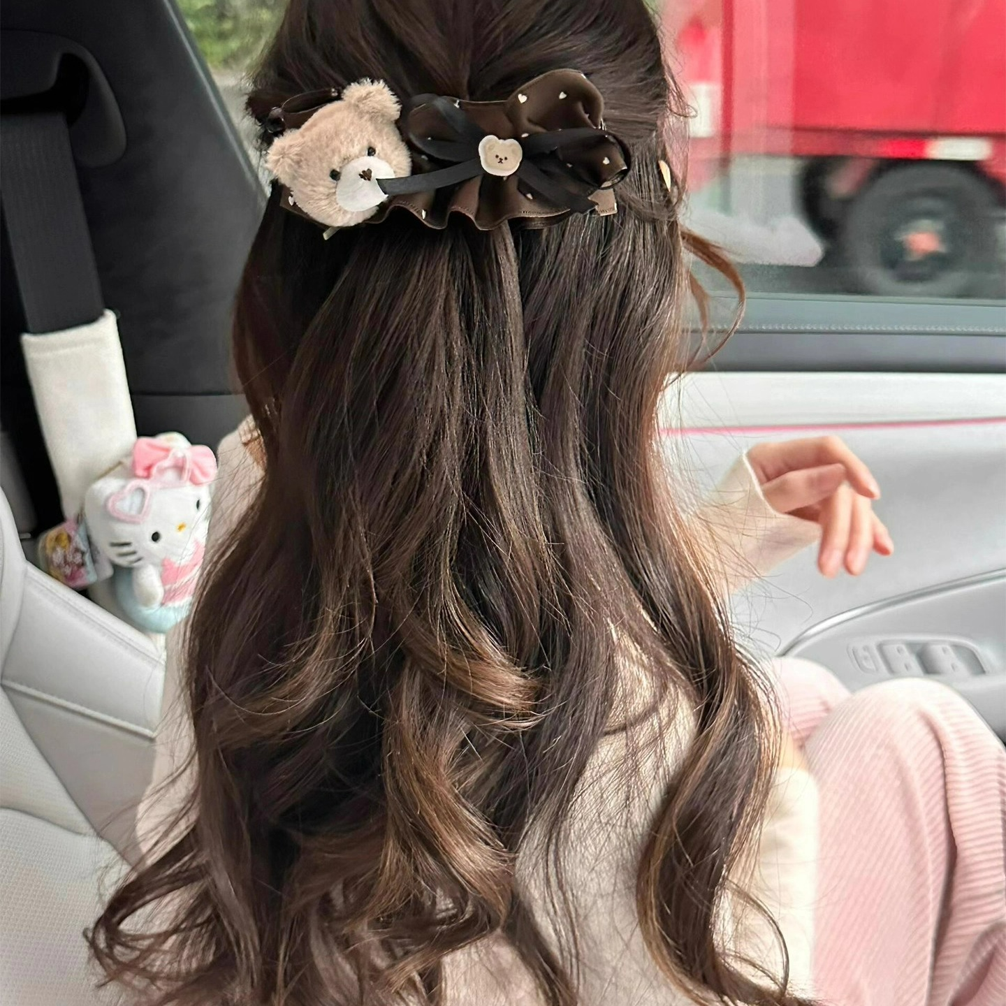 原创手作！咖色可爱小熊香蕉夹