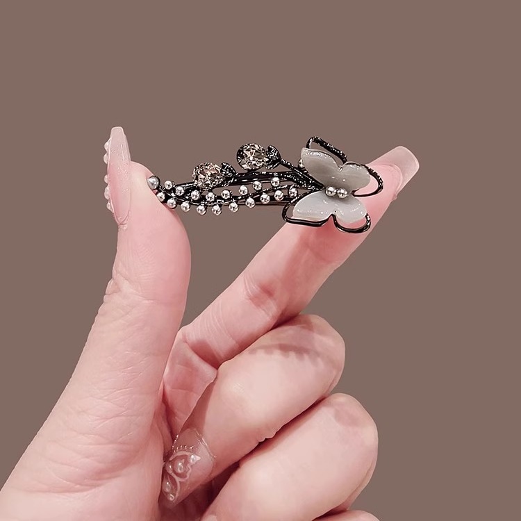 高级感贝壳蝴蝶珍珠水钻发夹
