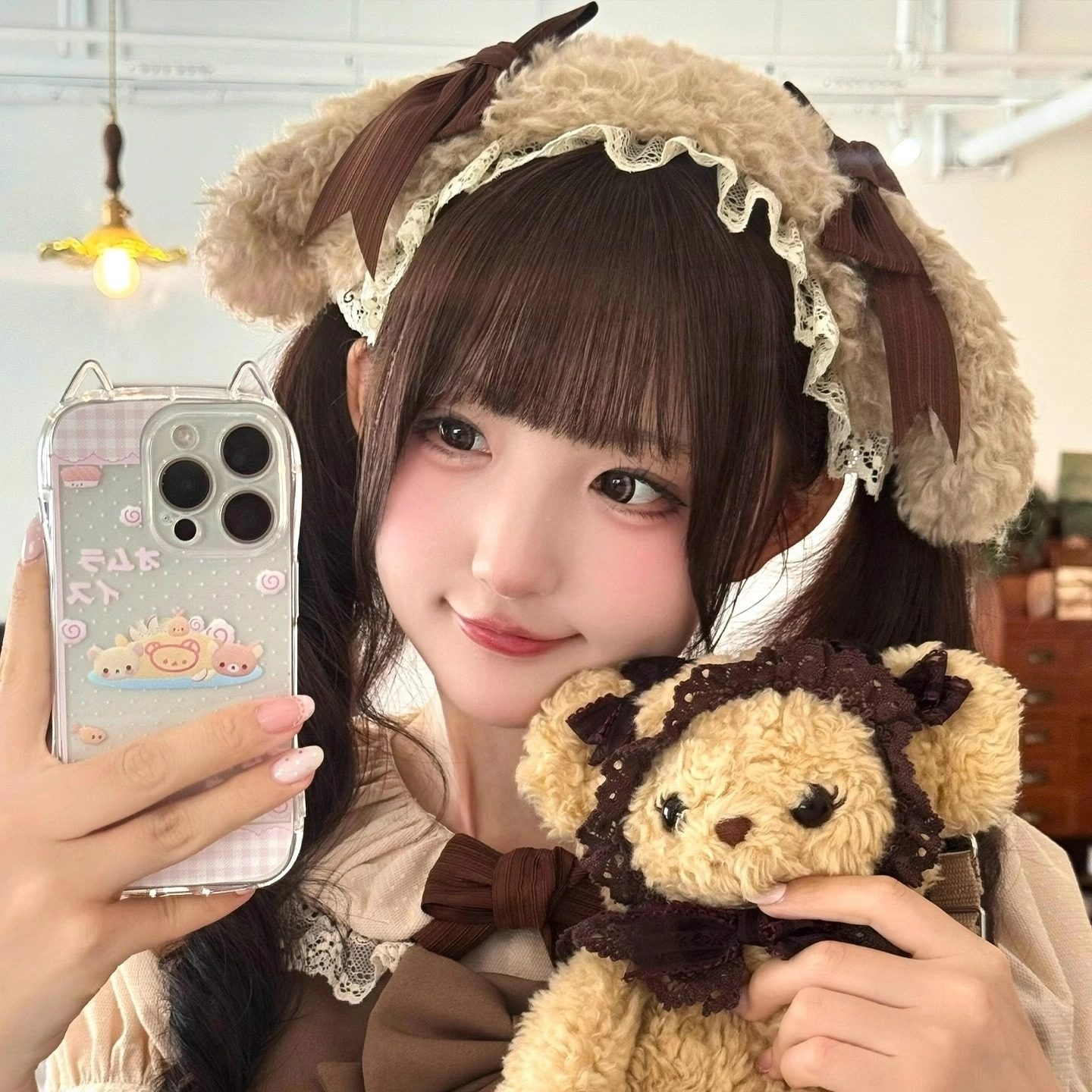 名狐日系可爱蝴蝶结毛绒发带