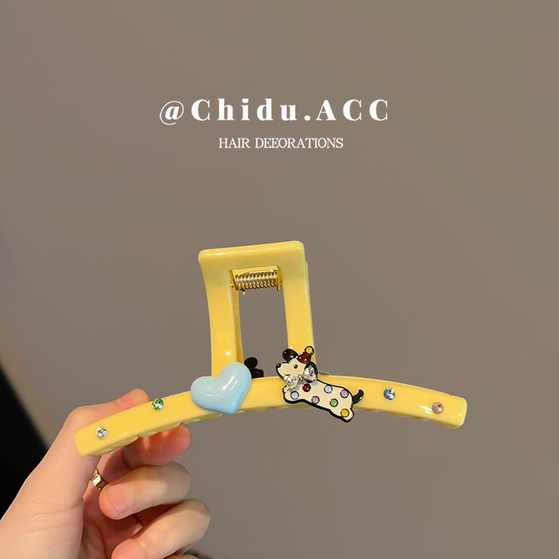 超质感~高级镶钻小狗爱心发夹女小香风甜酷风抓夹后脑勺发抓新款,饰品/流行首饰/时尚饰品新,发饰,淘宝优惠券,粉丝福利购,淘宝优惠卷