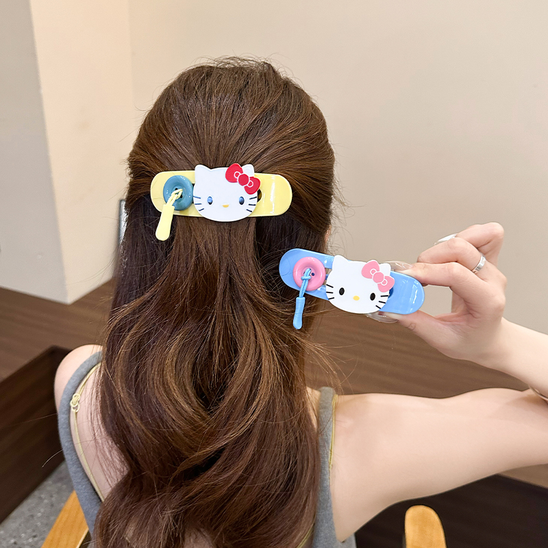 少女星球！撞色KT猫咪纽扣发夹