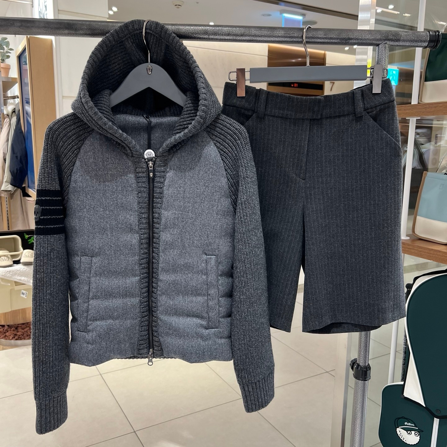 高尔夫服装女士针织拼接外套