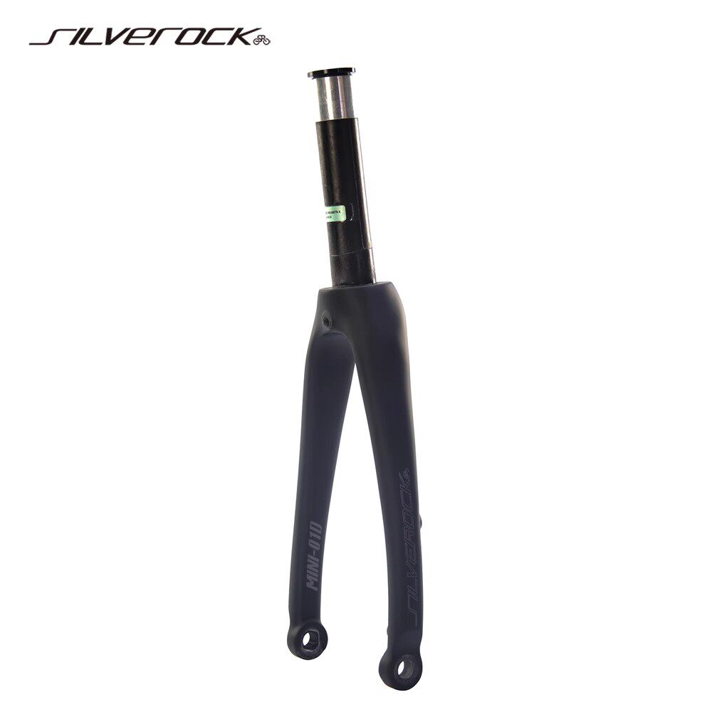SILVEROCK碳前叉桶轴16寸349碟刹M12x100mm折叠自行车碳叉平装