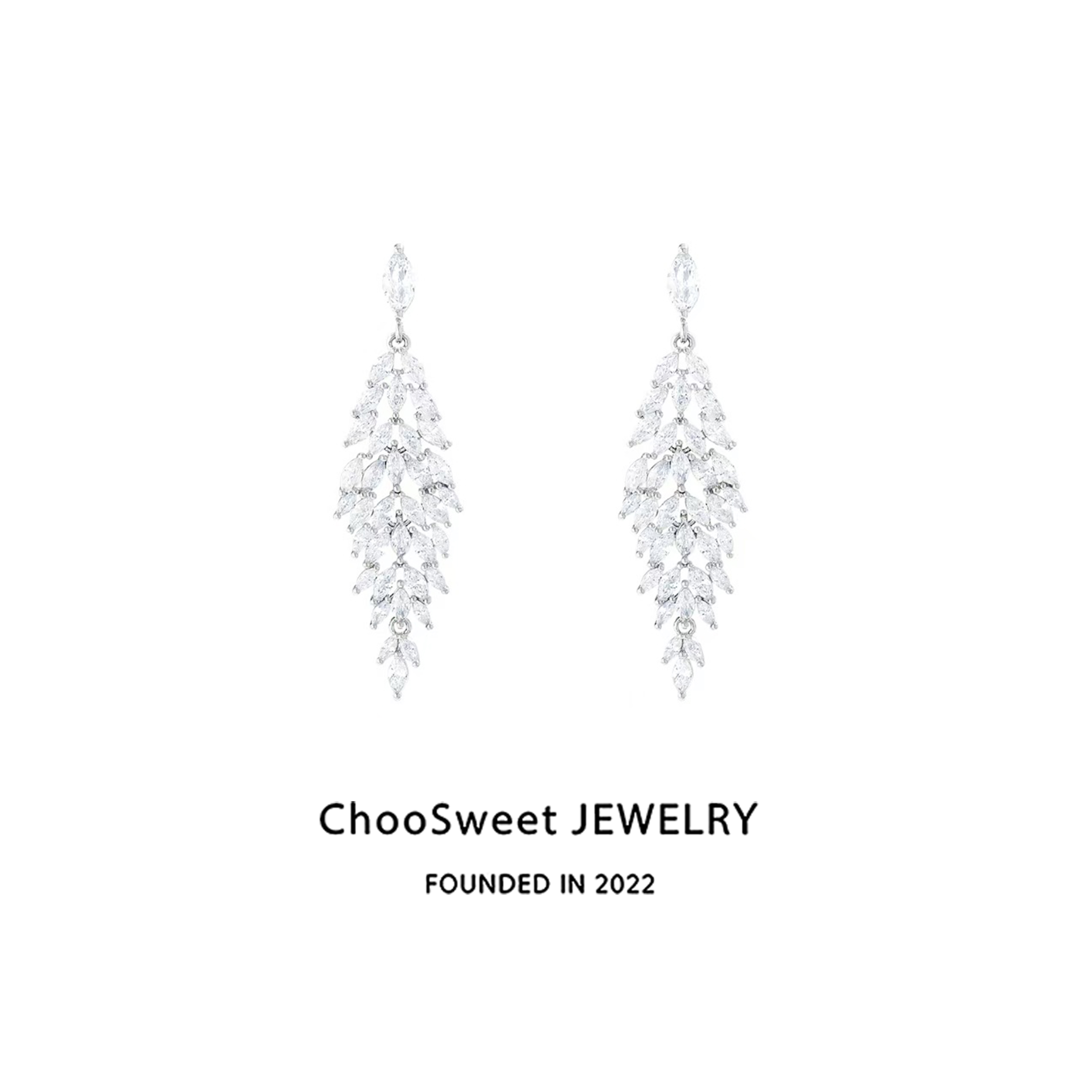 「星芒」小香风锆石纯银耳钉女夸张晚礼服耳饰轻奢耳环s925银针