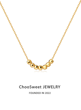 「串琏」ChooSweet纯银小金珠微笑项链轻奢高级感小众简约锁骨链