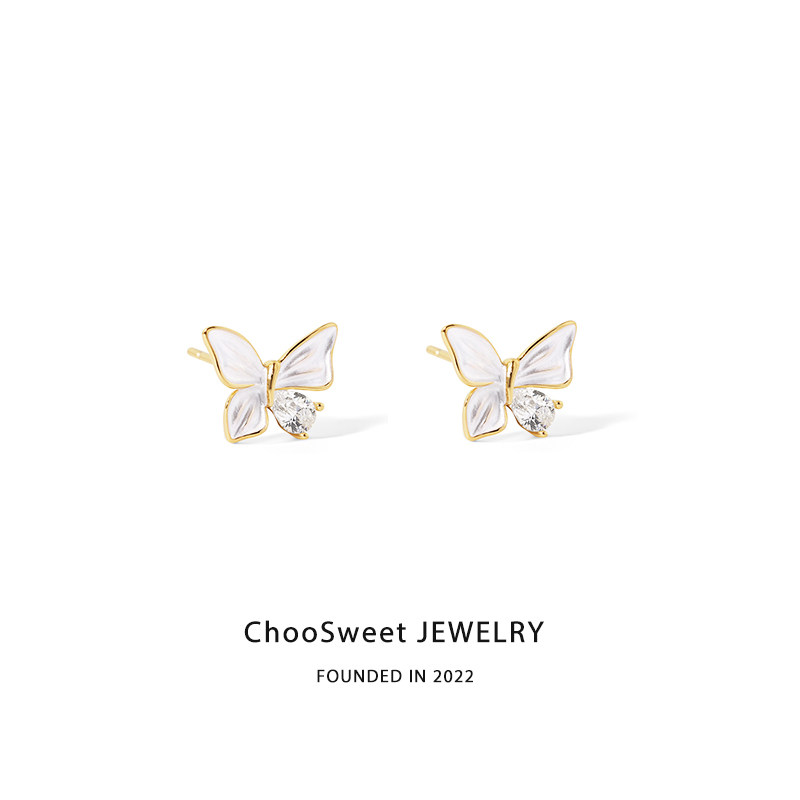 「翩翩」ChooSweet纯银蝴蝶耳钉轻奢高级感夏天甜美百搭日常耳饰