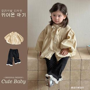 春季女童风衣套装小童微喇裤子女宝宝超好看韩系外套春秋童装穿搭