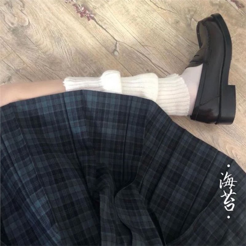 日系海苔jk格裙套装软妹学院夏季显瘦百褶裙高腰半身短裙