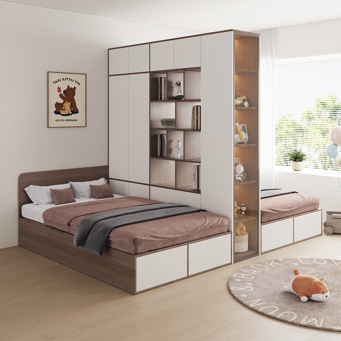 实木定制互不打扰双人床小户型隔断床一房变两房床柜儿童房储物床,住宅家具,实木床,淘宝优惠券,粉丝福利购,淘宝优惠卷