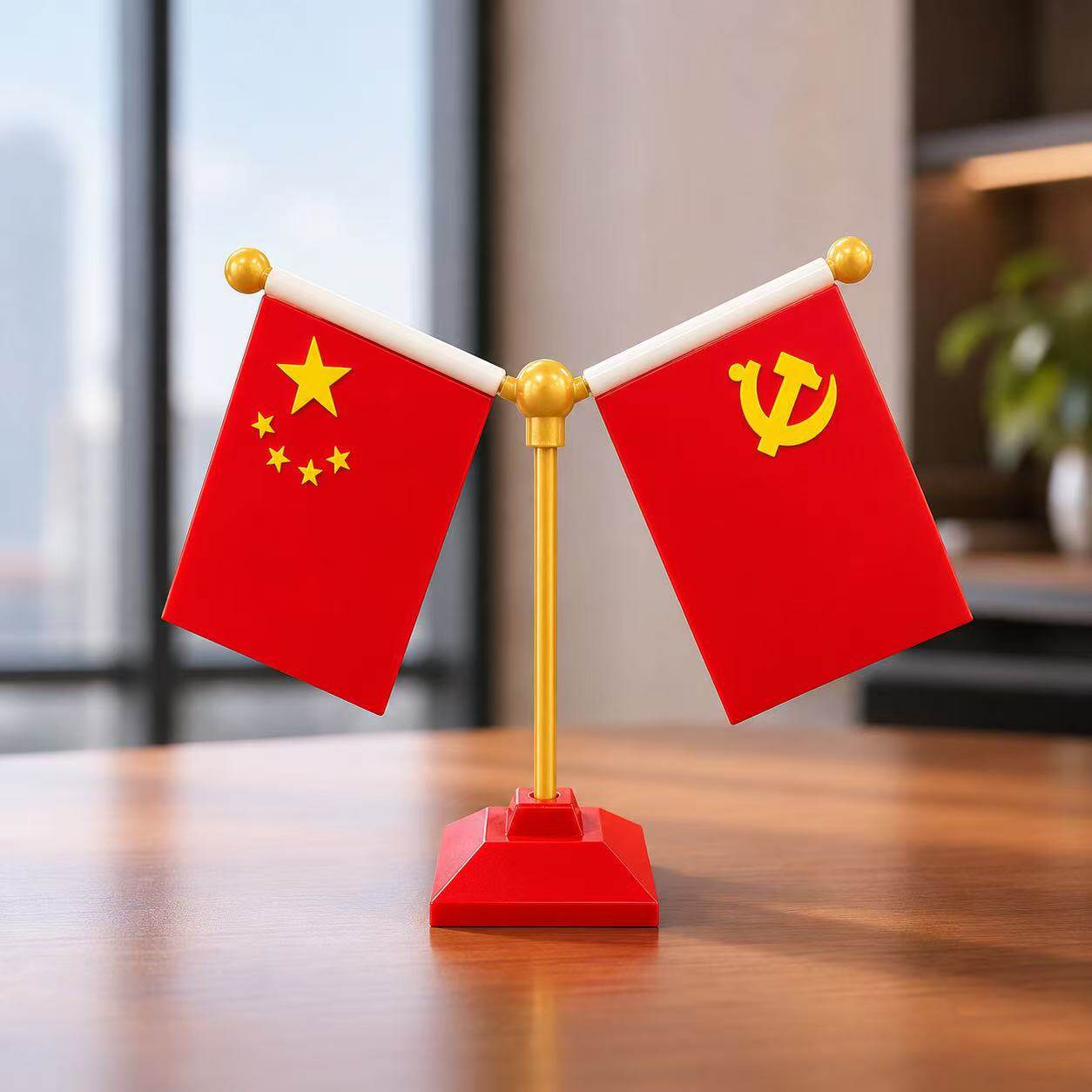 汽车摆件五星红旗党旗车载装饰用品 小红旗汽车摆件车挂
