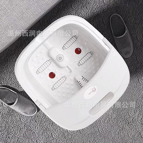 电动泡脚桶气泡按摩洗脚盆折叠足浴盆加热恒温便携足部按摩器