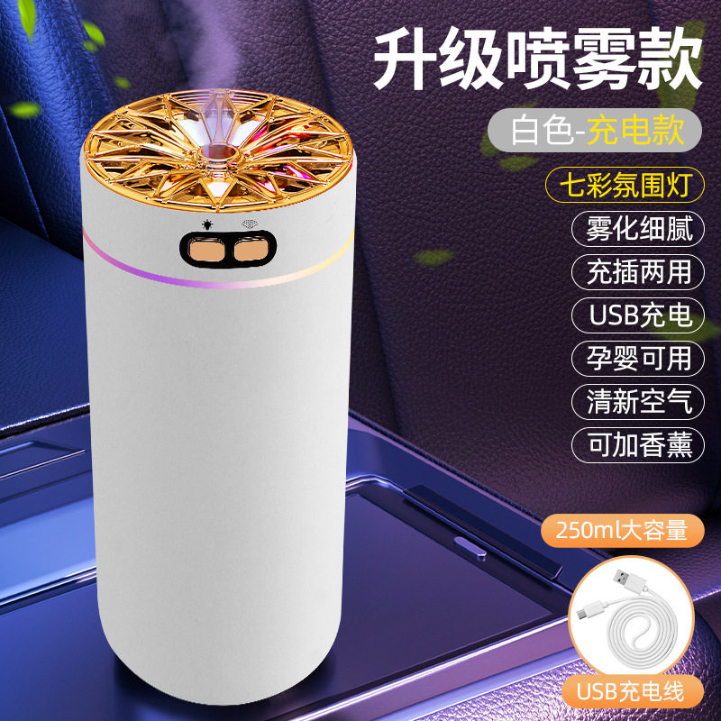 车载香薰机加湿器空气净化香薰车内喷雾除异味汽车氛围星空灯