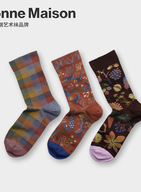 BONNE MAISON法国进口设计师潮牌炸街彩袜春秋冬百搭中袜树林长袜