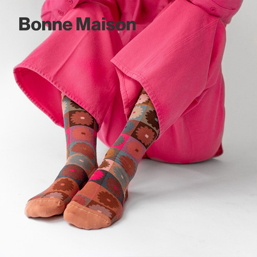 Bonne Maison法国设计师高端艺术袜品牌中筒棉袜子自然标本系列