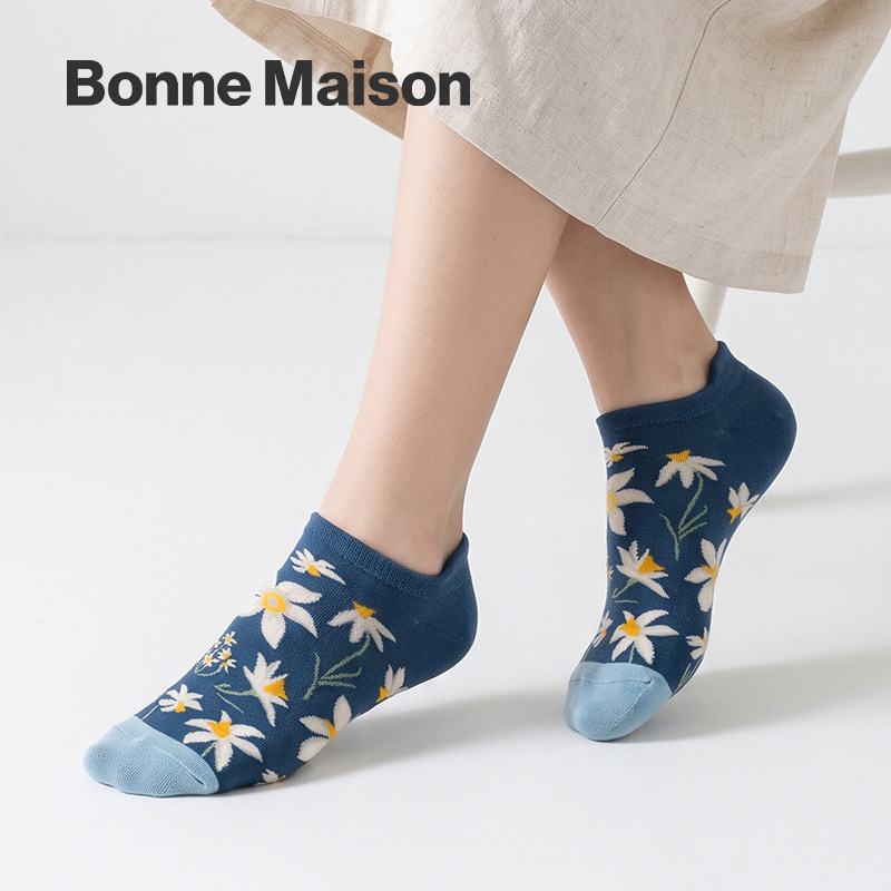 Bonne Maison法国进口设计师品牌艺术短袜夏季薄款袜子男女士船袜
