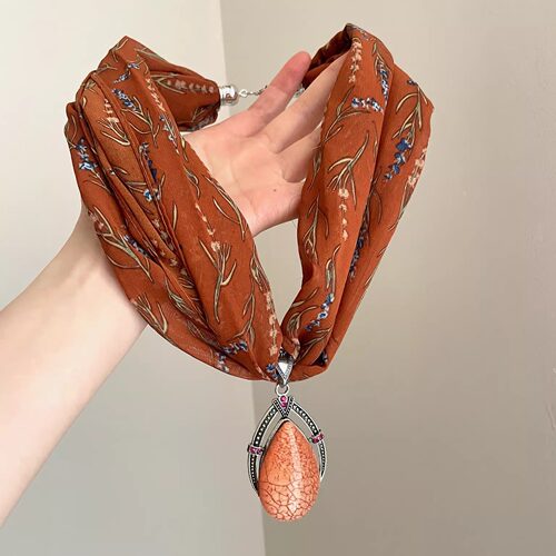 Vintage古着 Printed chiffon项链