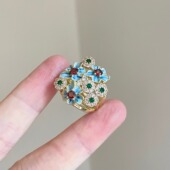 oil Vintage古着 Dripping flower戒指