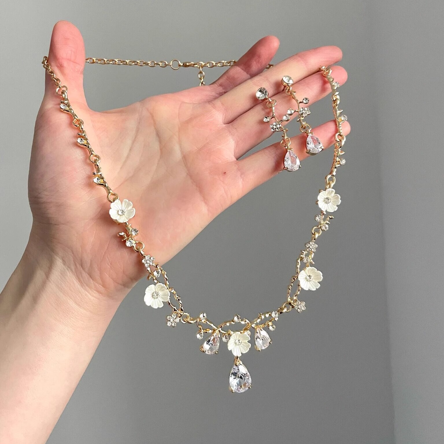 Vintage古着 Rhinestone flowers套装