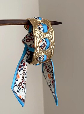 Vintage古着 Cloth silk scarf bracelet手镯