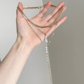 Bohemian water drop Vintage古着 snake bone项链