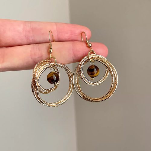 Vintage古着 Red light pearl ring耳饰