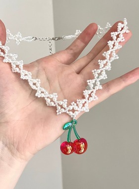 Vintage古着 Summer pearl cherry项链